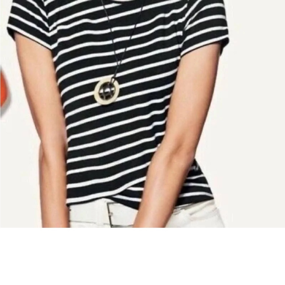 Cabi stripe t-shirt with detailed hem